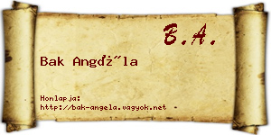 Bak Angéla névjegykártya